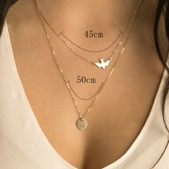 New Double Layered Dove Necklace - Picture 4 of 4